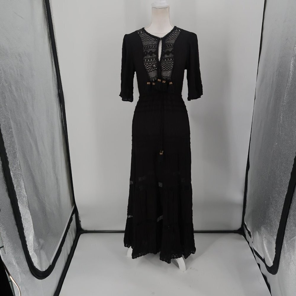 re-named Women's Black Maxi Dress/Swim Coverup Size Medium NWT